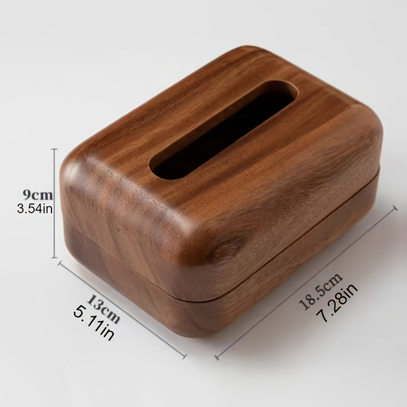 Modern Minimalist Walnut Tissue Box - Elegant Bathroom, Living Room, Office Decor - Easy Replacement Cover - Recycled Wood Construction - Space-Saving Design for Small Spaces - Vintage Home Decoration Storage Organizer, Polished Finish, Durable Build