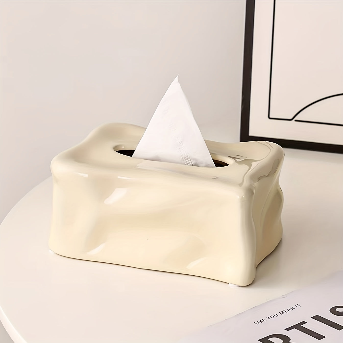 Ceramic Tissue Box Home Decor Restaurant Napkin Dispenser