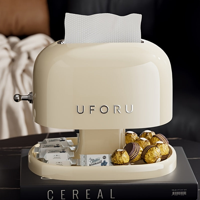 1pc, Multifunctional Tissue Box, Living Room Coffee Table Ornament Storage Box, Large Capacity Spring Lift Creative Paper Towel Holder, Ideal Gift for Friends