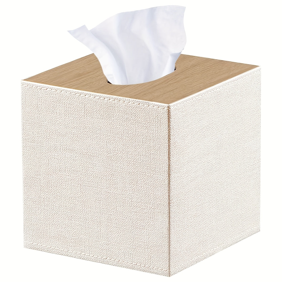 MILITWO Square Tissue Box Holder with Magnetic Bottom - Stylish Faux Leather Tissue Cover, Polished Finish, Multi-Compartment Organizer for Bathroom, Vanity, Bedroom, Dining Table & Car - Durable & Easy-Clean Design, Bathroom Organizers And Storage,