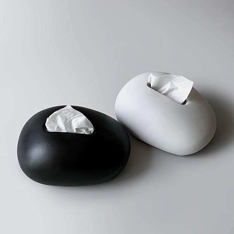 1pc Elegant Golden & Silvery Ceramic Tissue Box Holder - Modern Minimalist Design with Textured Surface, Black/White/Gray/Orange/Red Options for Living Room, Dining Table, Coffee Table Decor, Tissue Box Holder for Table, Tabletop Organizer, Metallic