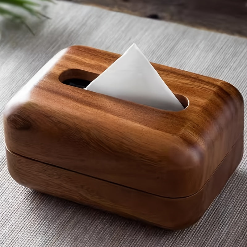 Modern Minimalist Walnut Tissue Box - Elegant Bathroom, Living Room, Office Decor - Easy Replacement Cover - Recycled Wood Construction - Space-Saving Design for Small Spaces - Vintage Home Decoration Storage Organizer, Polished Finish, Durable Build