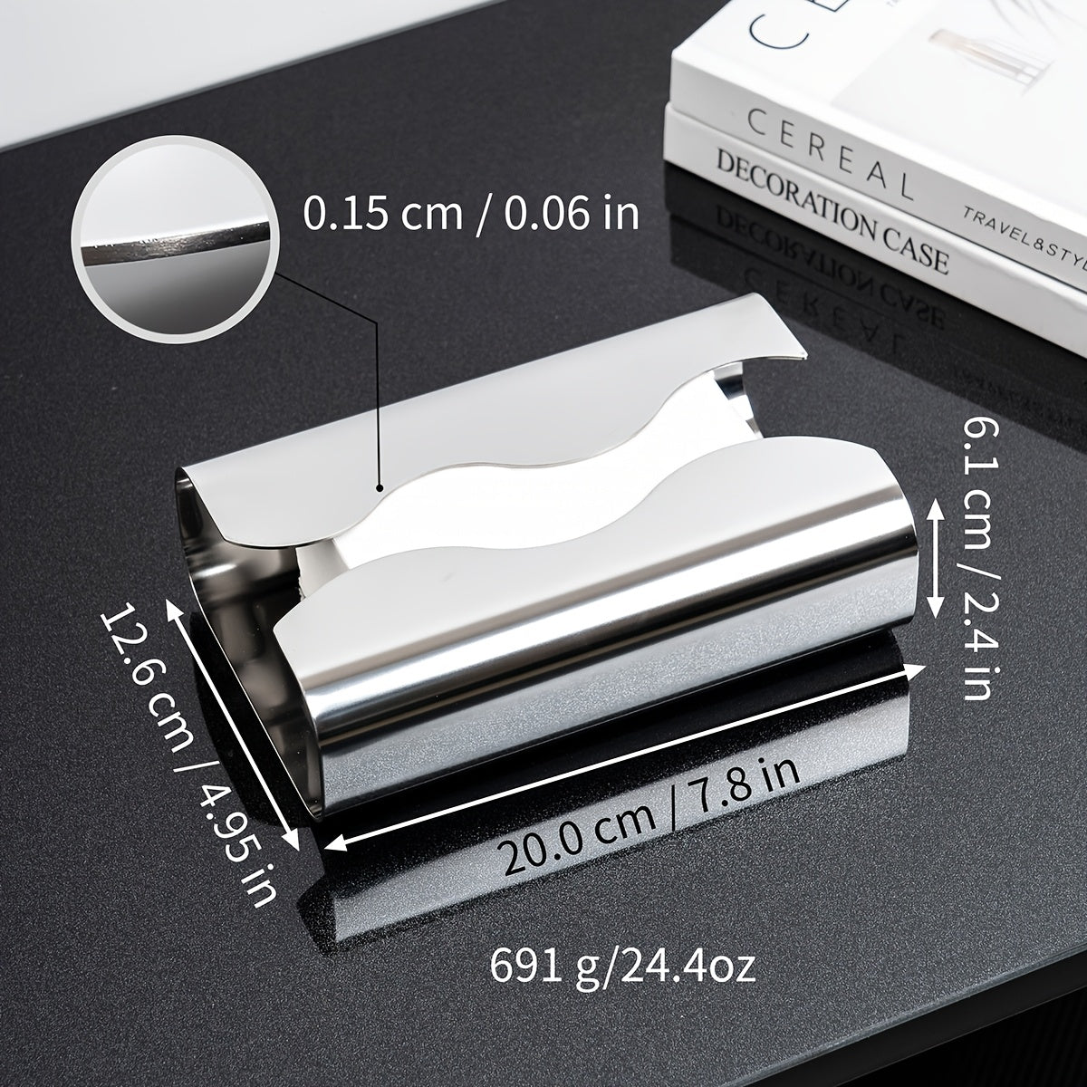 1pc/2pcsStainless Steel Tissue Box, Napkin box, Face Towel Box, Polished Finish, Modern style, Ideal for Bathroom, Lounge, Living Room, Home, Hotel, Office Use, Stylish Design, Elegant Metal Texture, Practical Design, Rectangular Facial Tissue Holder