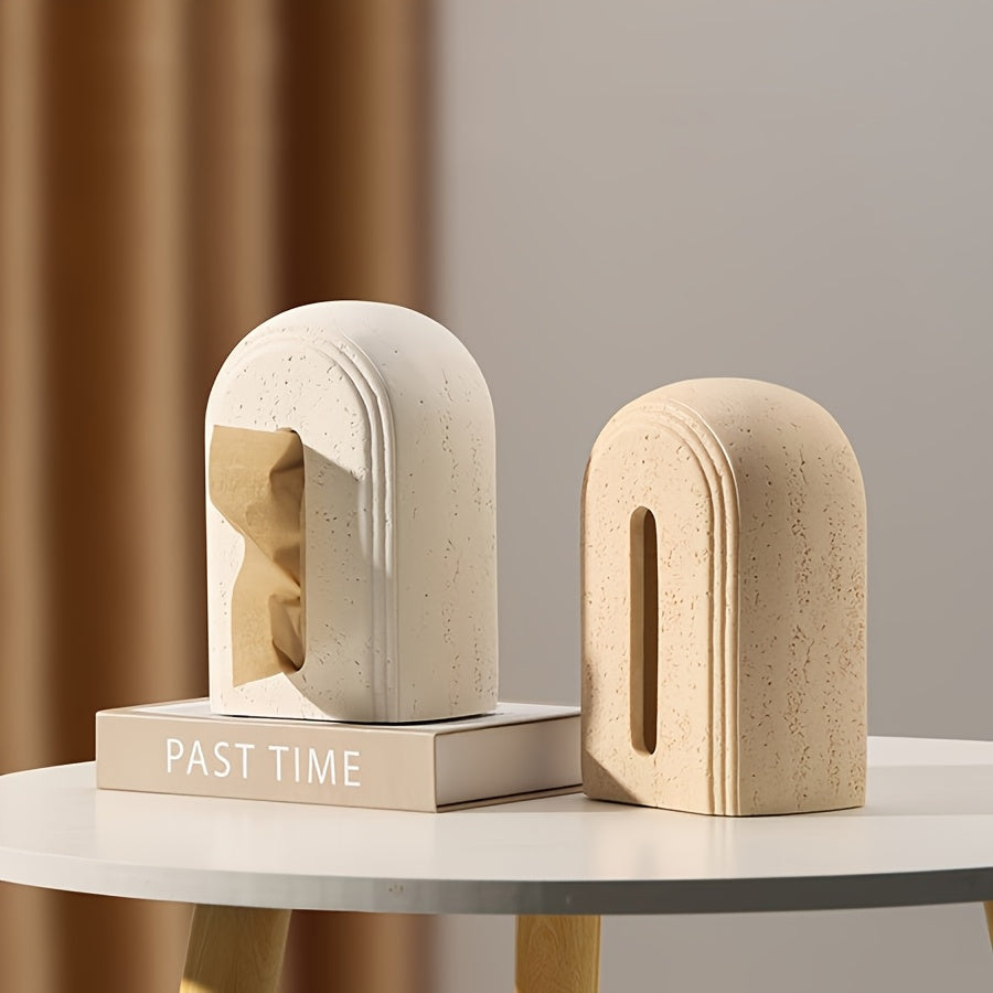 1pc Elegant Resin Tissue Box Cover with Textured Design - Durable Rectangular Bathroom, Bedroom, Office Decor - Multi-Scene Home Accessory for Tissues and Paper Towels, Bathroom Decor And Accessories, Bedroom Accessory, Modern Decor Item, Textured Surface