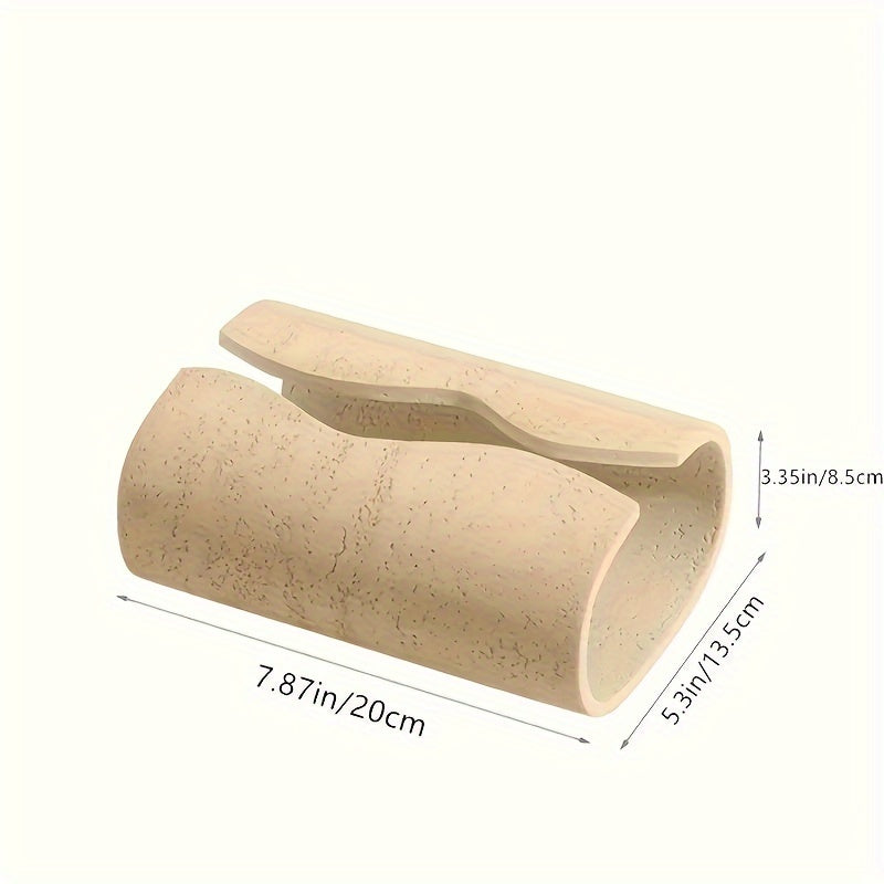 1pc Modern Octagonal Resin Tissue Box Holder - Durable, Stone-Like Finish, Creative & Design for Home and Bathroom Decor, Ideal for Bedroom and Living Room Desktop Storage