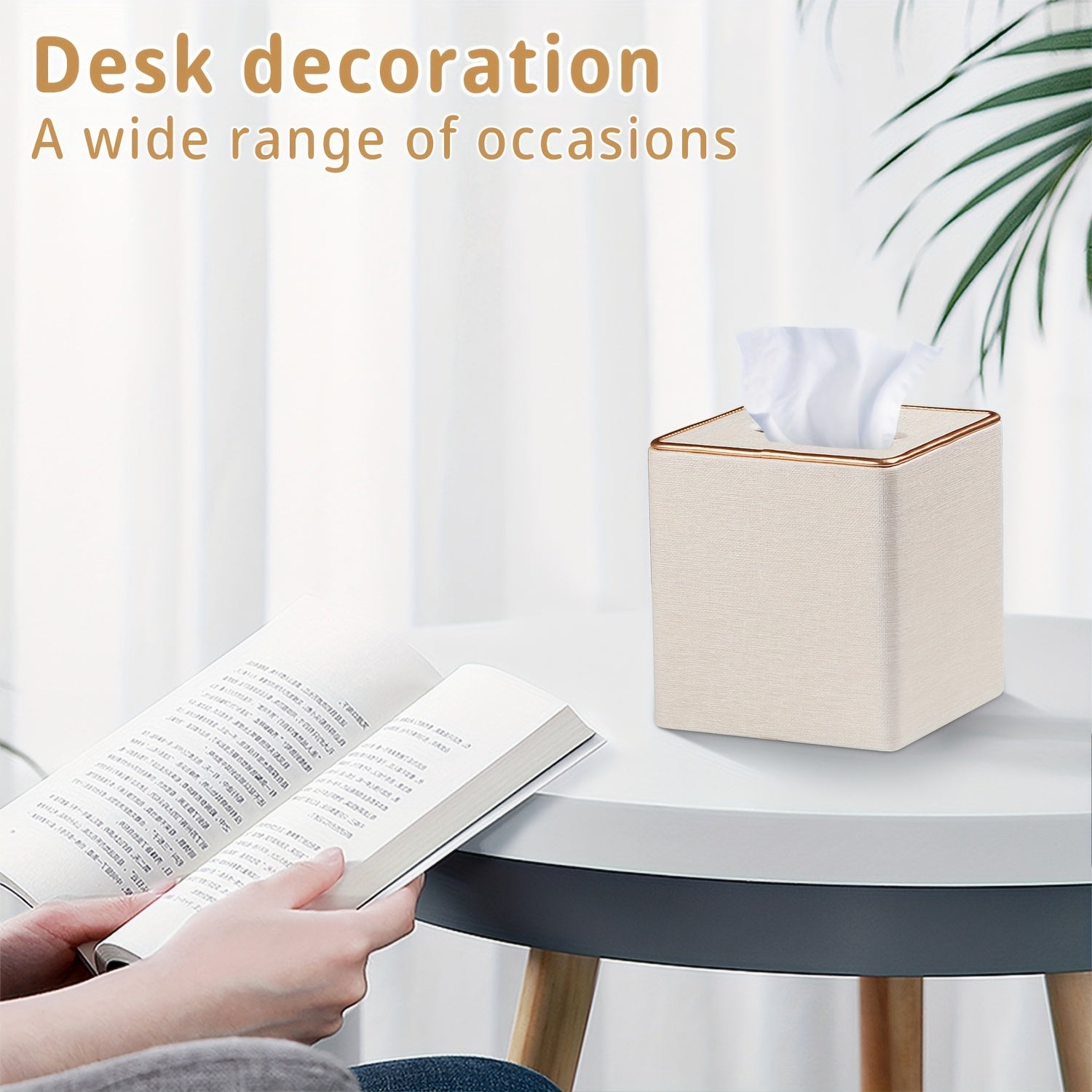 MILITWO Square Tissue Box Holder with Magnetic Bottom - Stylish Faux Leather Tissue Cover, Polished Finish, Multi-Compartment Organizer for Bathroom, Vanity, Bedroom, Dining Table & Car - Durable & Easy-Clean Design, Bathroom Organizers And Storage,