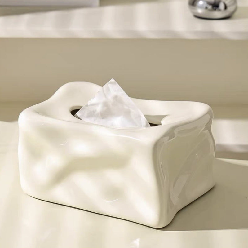 Elegant Ceramic Tissue Box Set - Modern, Minimalist Design with Sleek Metallic Finish, Perfect for Living Room Decor, Living Room Decor | Modern Ceramic Box | Rectangular Shape, Tissue Box Decor
