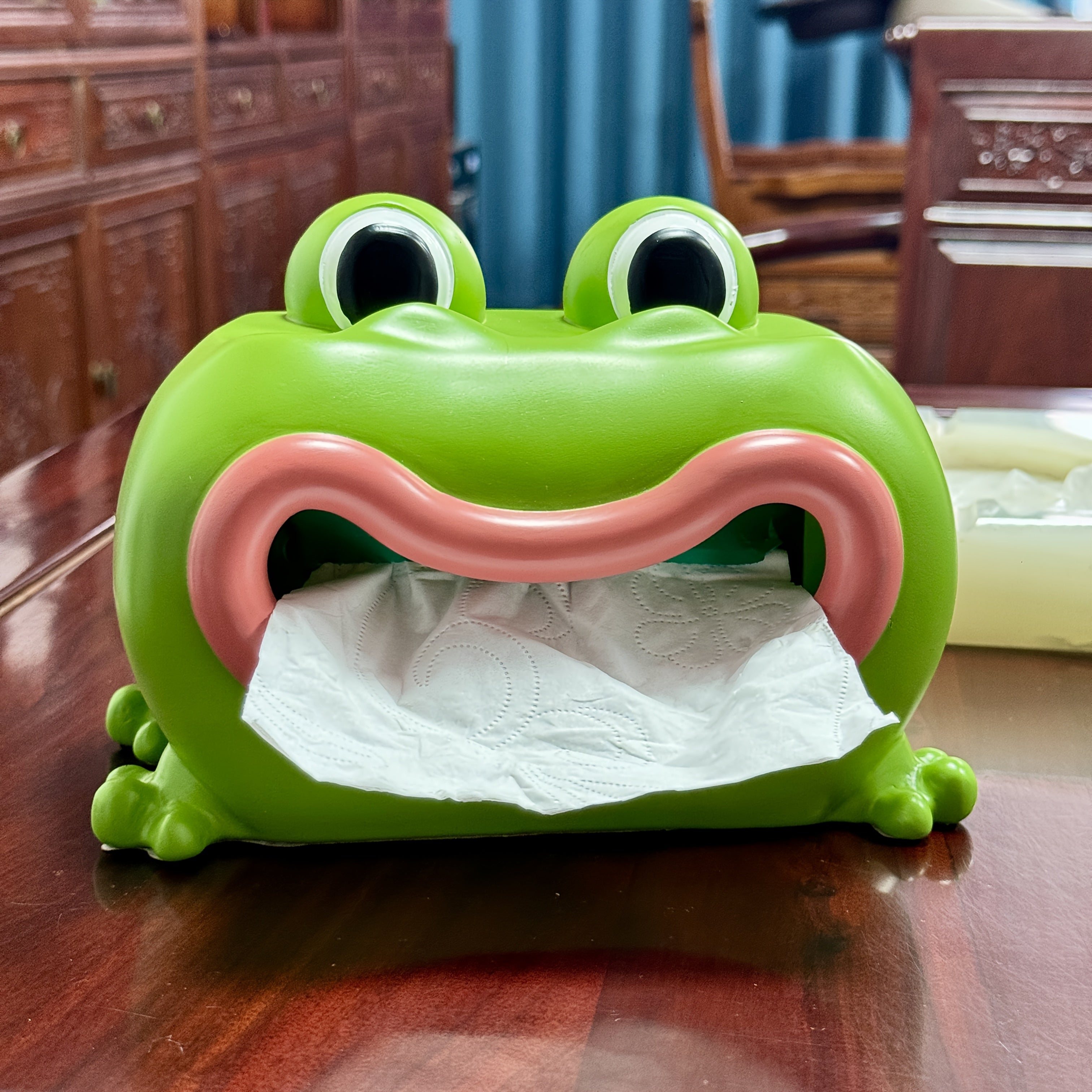 1pc Vacation Frog Decorative Storage Organizer - Cute Cartoon Resin Tissue Box Holder & Paper Towel Dispenser, Multi-Functional Home Decor for Living Room, Bedroom, Kitchen, Kids Room, Indoor/Outdoor Use, Frog Outdoor Decor
