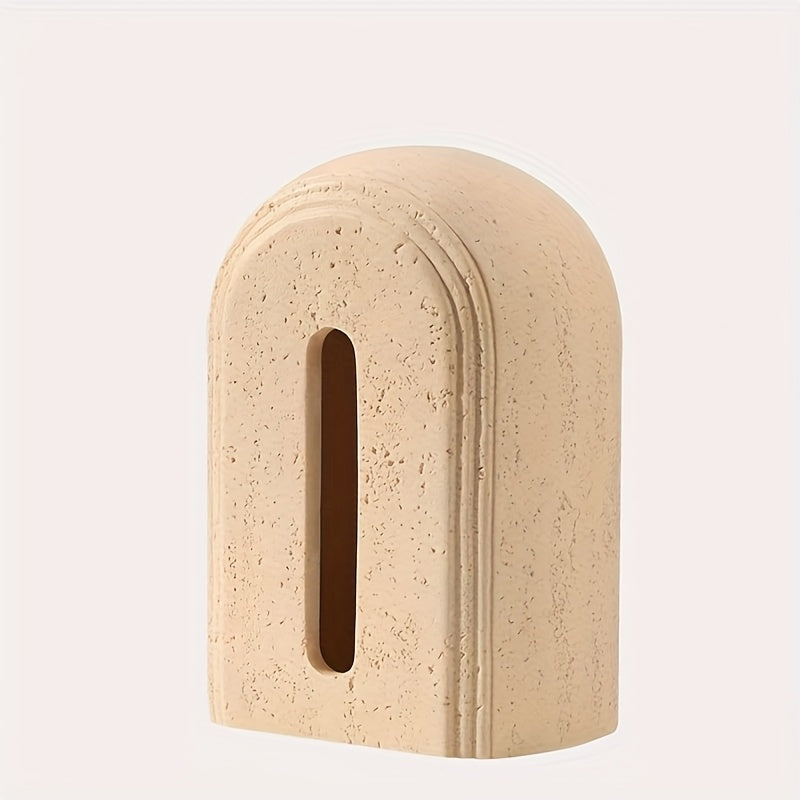 1pc Elegant Resin Tissue Box Cover with Textured Design - Durable Rectangular Bathroom, Bedroom, Office Decor - Multi-Scene Home Accessory for Tissues and Paper Towels, Bathroom Decor And Accessories, Bedroom Accessory, Modern Decor Item, Textured Surface