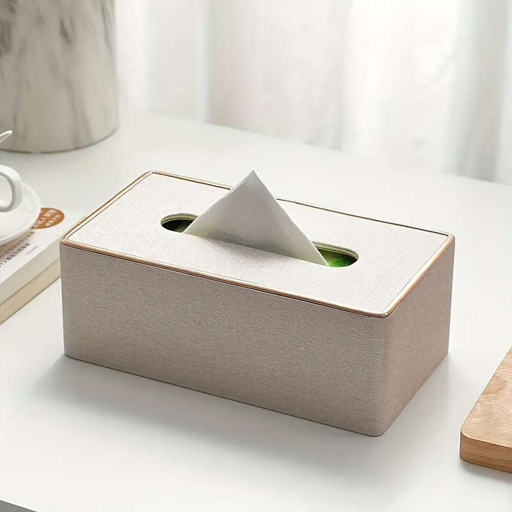 Luxury faux leather tissue box, household daily use desktop tissue storage box, paper towel storage box, suitable for bedroom, living room and car, kitchen, home decoration, bathroom accessories
