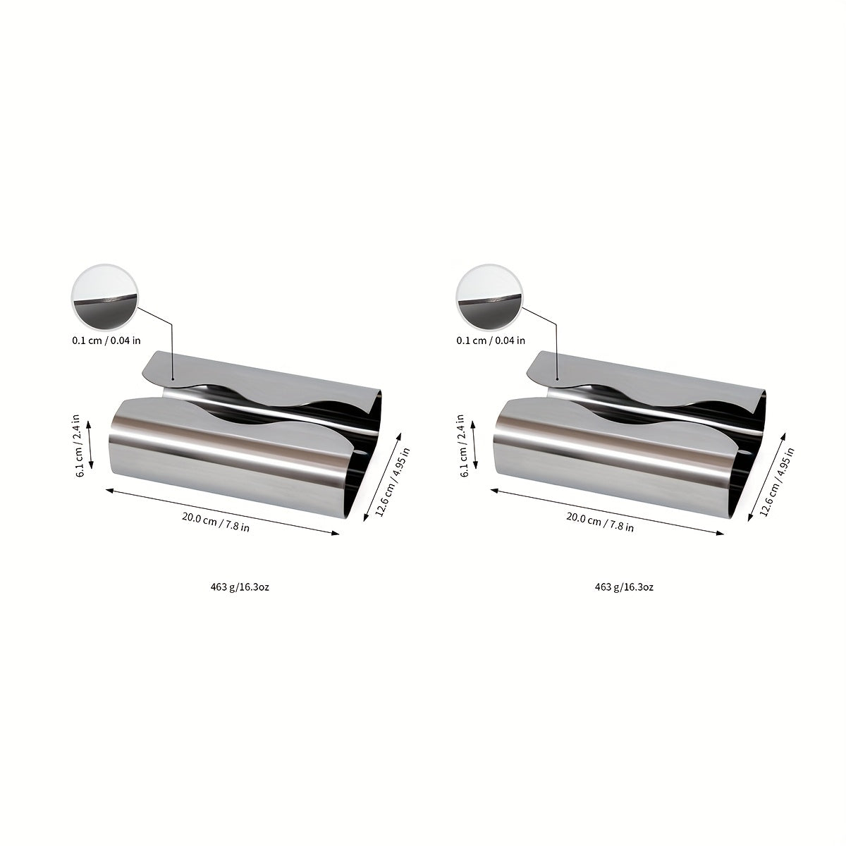 1pc/2pcsStainless Steel Tissue Box, Napkin box, Face Towel Box, Polished Finish, Modern style, Ideal for Bathroom, Lounge, Living Room, Home, Hotel, Office Use, Stylish Design, Elegant Metal Texture, Practical Design, Rectangular Facial Tissue Holder