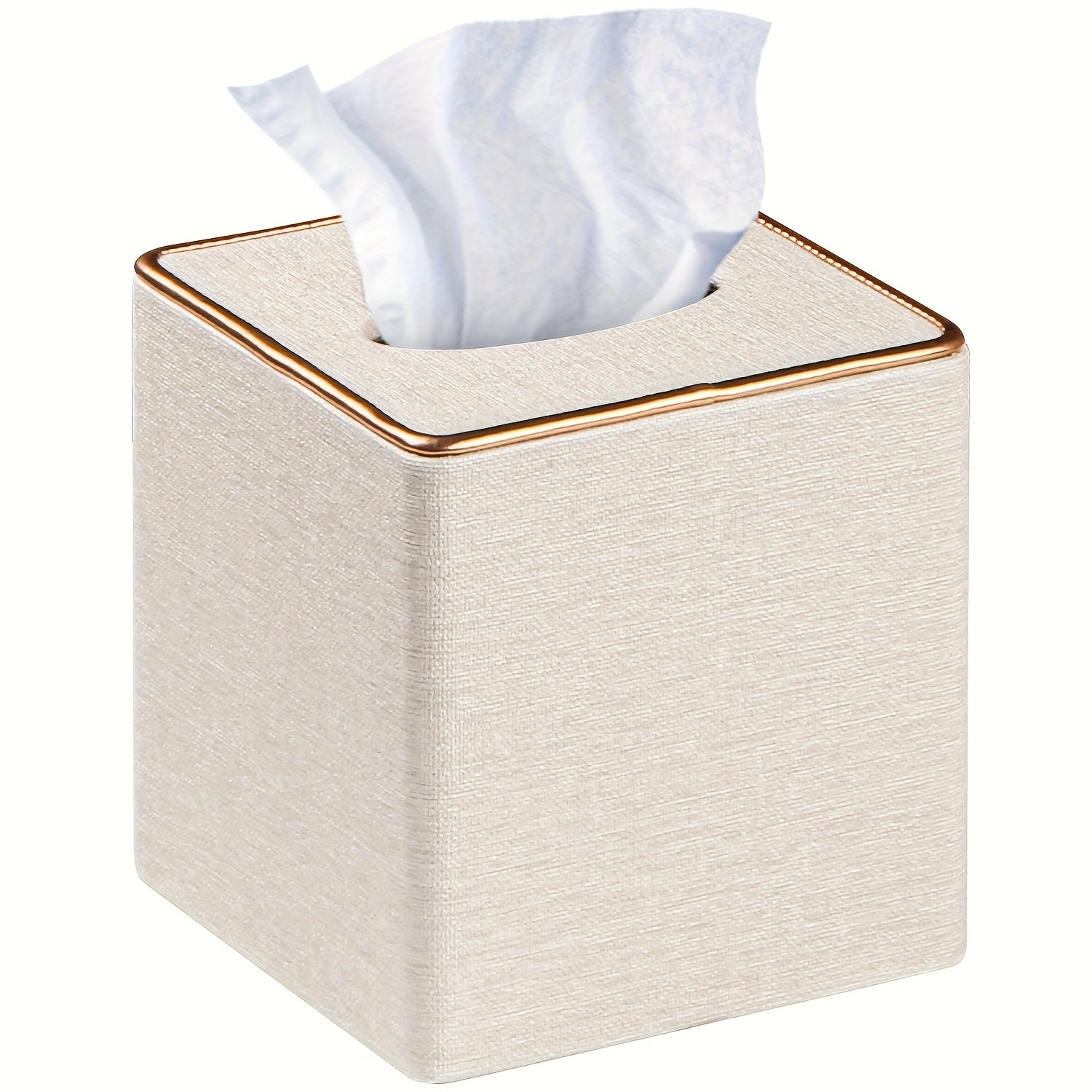 MILITWO Square Tissue Box Holder with Magnetic Bottom - Stylish Faux Leather Tissue Cover, Polished Finish, Multi-Compartment Organizer for Bathroom, Vanity, Bedroom, Dining Table & Car - Durable & Easy-Clean Design, Bathroom Organizers And Storage,