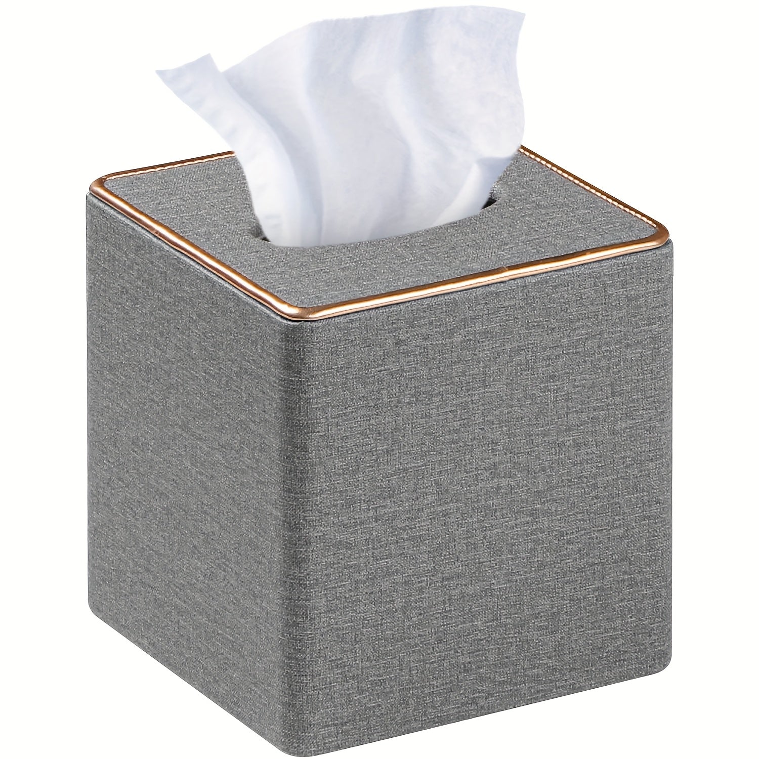 MILITWO Square Tissue Box Holder with Magnetic Bottom - Stylish Faux Leather Tissue Cover, Polished Finish, Multi-Compartment Organizer for Bathroom, Vanity, Bedroom, Dining Table & Car - Durable & Easy-Clean Design, Bathroom Organizers And Storage,