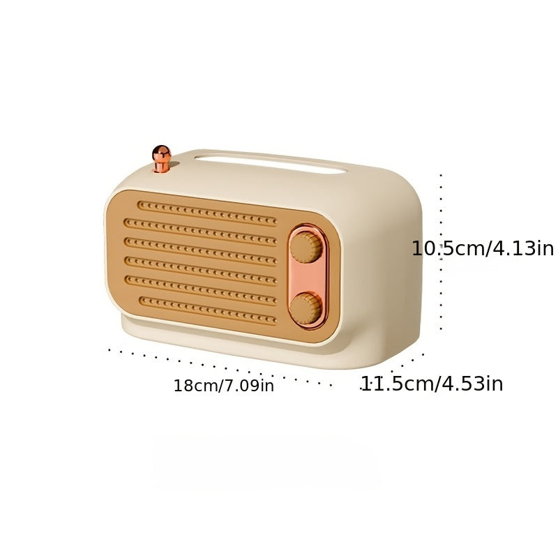 Spring-Loaded Desktop Tissue Box Holder, Square Plastic Tissue Storage for Bedroom and Living Room