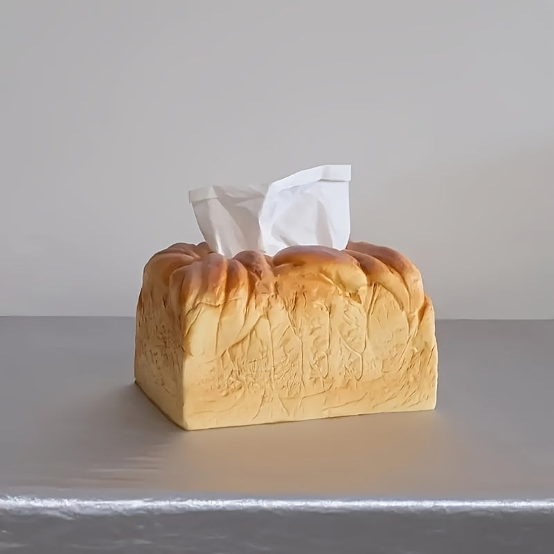 1pc Creative Simulation Bread Design Plastic Tissue Box Rack, Square Design, Novel Tissue Dispenser, Suitable for Home, Car, Living Room And Restaurant Decoration.