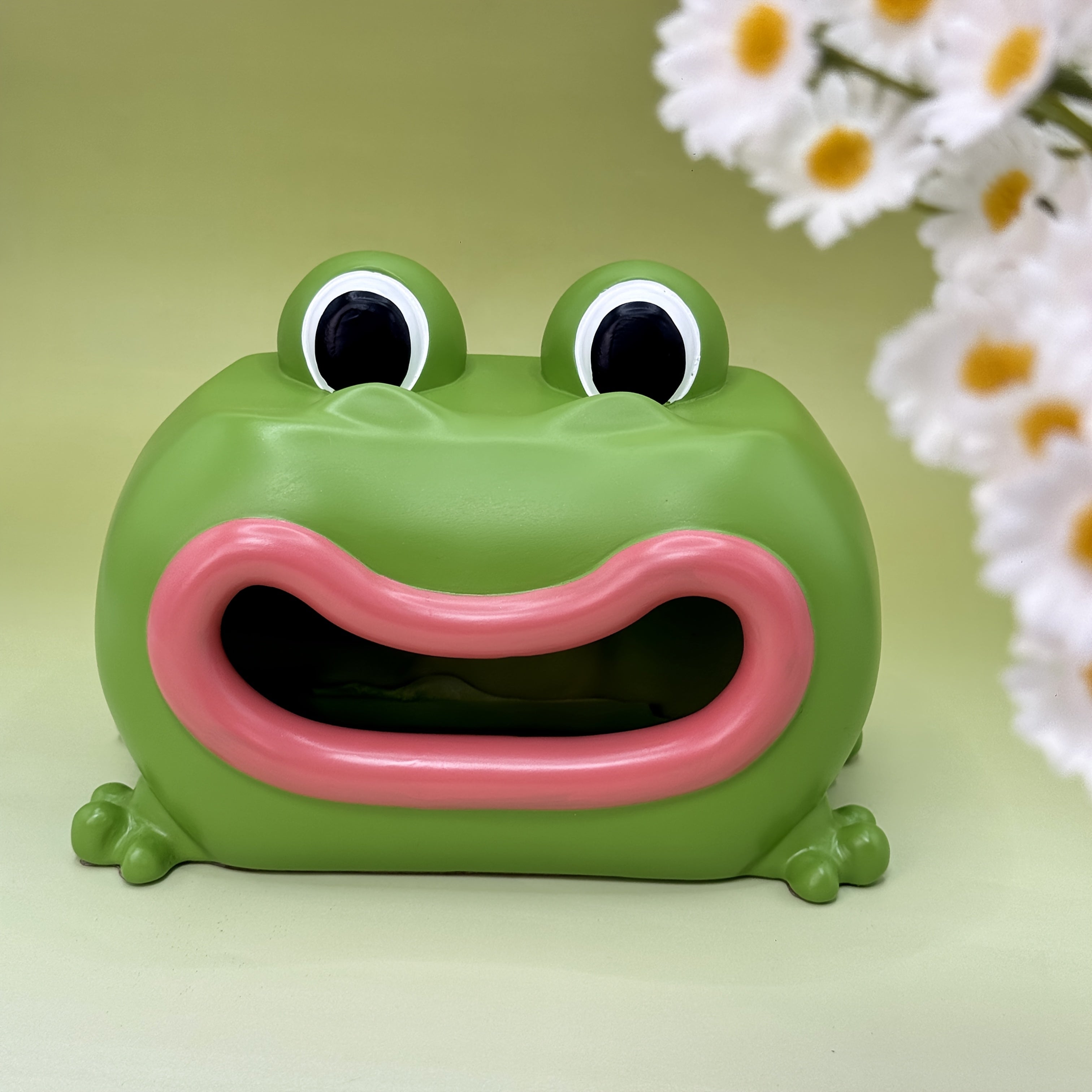 1pc Vacation Frog Decorative Storage Organizer - Cute Cartoon Resin Tissue Box Holder & Paper Towel Dispenser, Multi-Functional Home Decor for Living Room, Bedroom, Kitchen, Kids Room, Indoor/Outdoor Use, Frog Outdoor Decor
