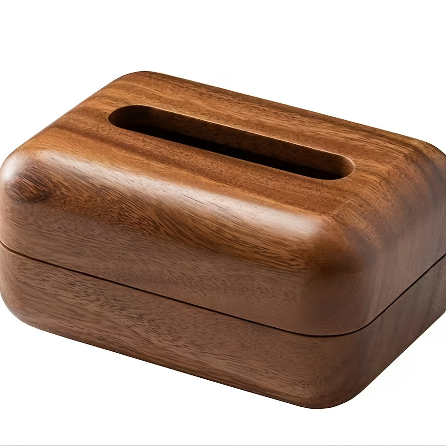 Modern Minimalist Walnut Tissue Box - Elegant Bathroom, Living Room, Office Decor - Easy Replacement Cover - Recycled Wood Construction - Space-Saving Design for Small Spaces - Vintage Home Decoration Storage Organizer, Polished Finish, Durable Build