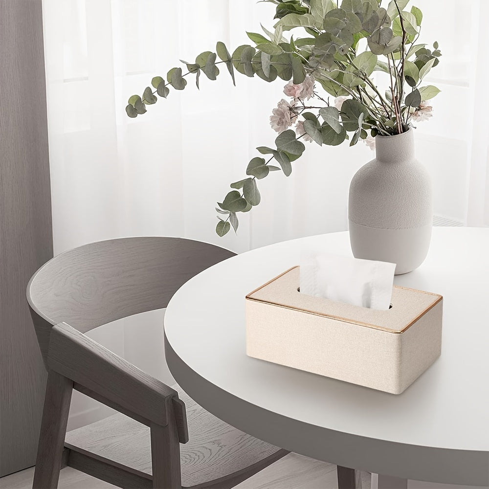 Luxury faux leather tissue box, household daily use desktop tissue storage box, paper towel storage box, suitable for bedroom, living room and car, kitchen, home decoration, bathroom accessories