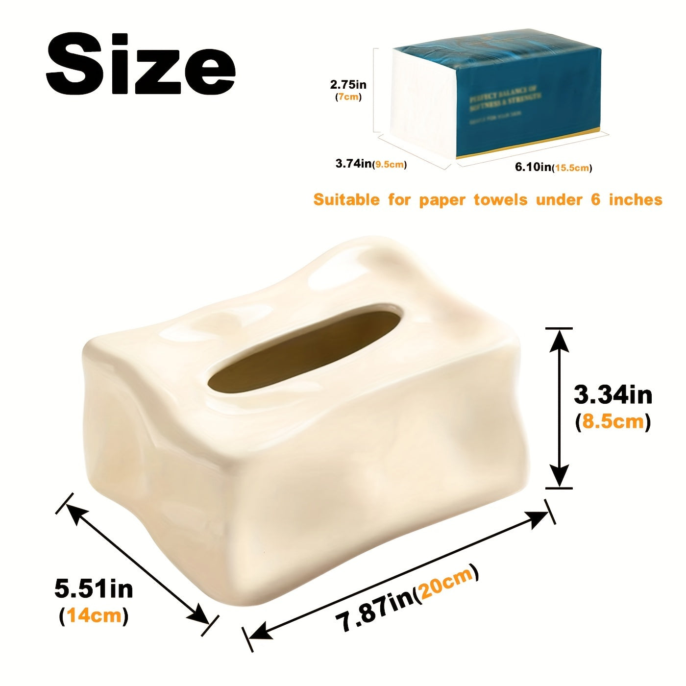Ceramic Tissue Box Home Decor Restaurant Napkin Dispenser