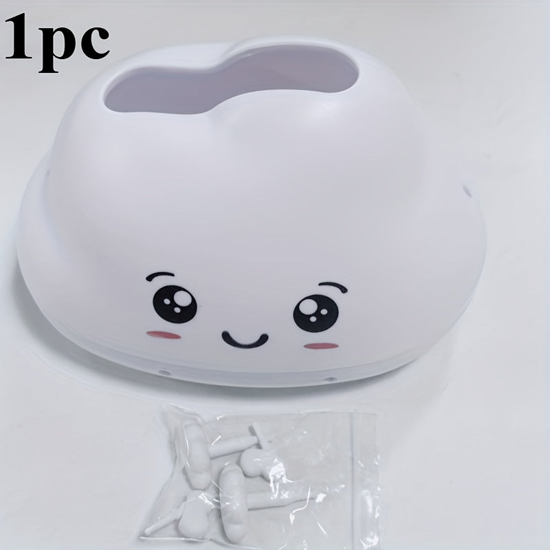 1pc Plastic Cloud-Shaped Tissue Box Cover - Cartoon Facial Tissue Dispenser for Vanity, Kitchen, Living Room, Bedroom, Office - Non-Food Contact Storage Organizer