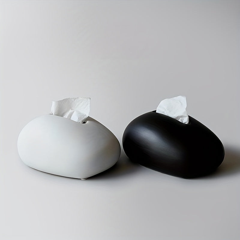 1pc Elegant Golden & Silvery Ceramic Tissue Box Holder - Modern Minimalist Design with Textured Surface, Black/White/Gray/Orange/Red Options for Living Room, Dining Table, Coffee Table Decor, Tissue Box Holder for Table, Tabletop Organizer, Metallic