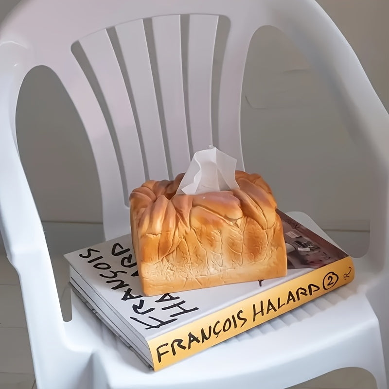1pc Creative Simulation Bread Design Plastic Tissue Box Rack, Square Design, Novel Tissue Dispenser, Suitable for Home, Car, Living Room And Restaurant Decoration.