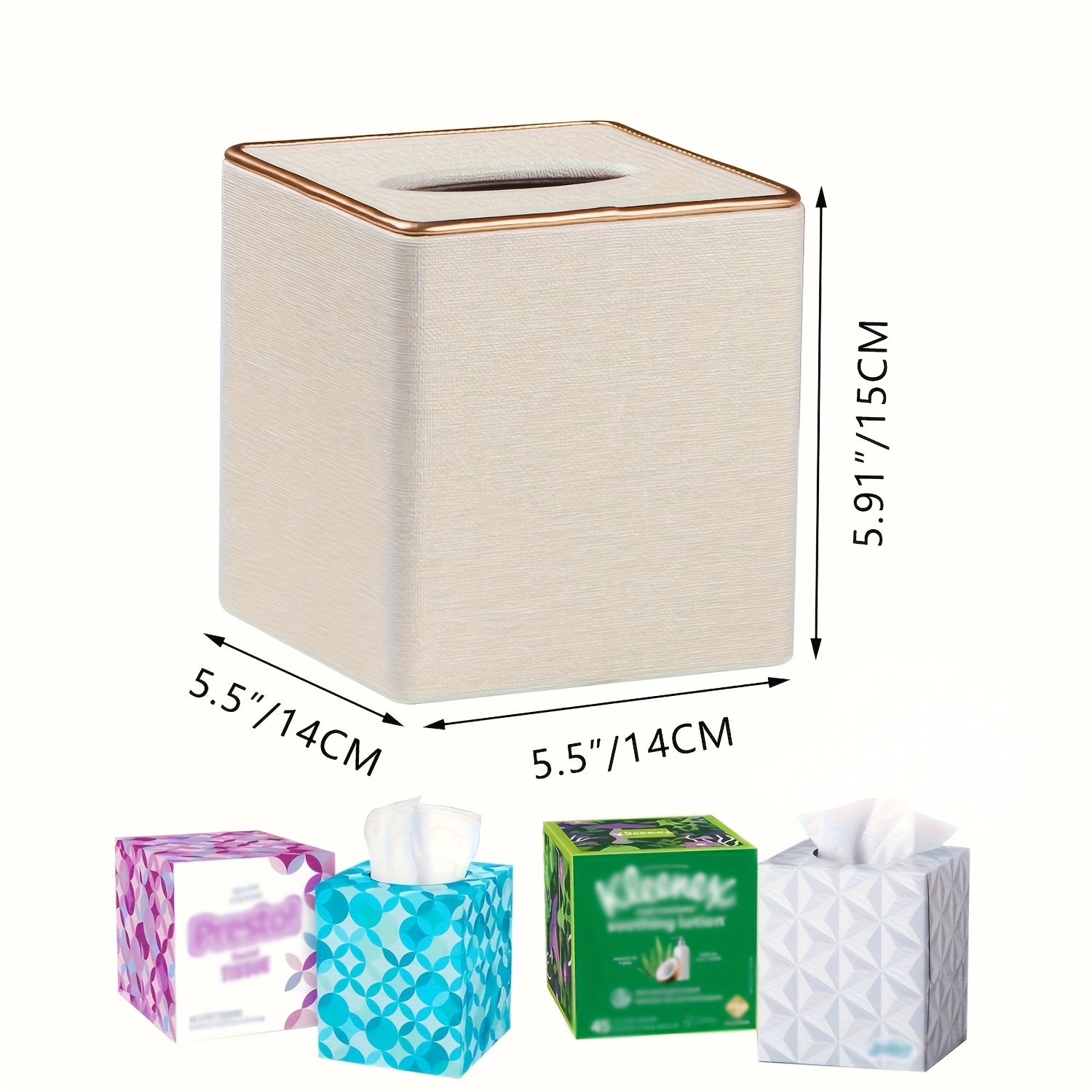 MILITWO Square Tissue Box Holder with Magnetic Bottom - Stylish Faux Leather Tissue Cover, Polished Finish, Multi-Compartment Organizer for Bathroom, Vanity, Bedroom, Dining Table & Car - Durable & Easy-Clean Design, Bathroom Organizers And Storage,