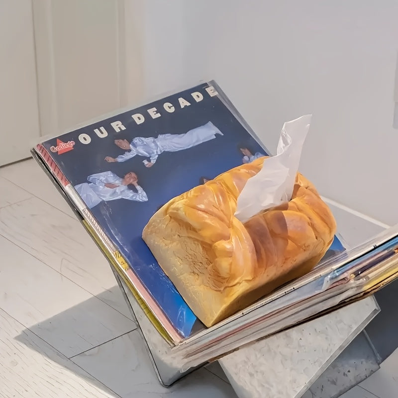 1pc Creative Simulation Bread Design Plastic Tissue Box Rack, Square Design, Novel Tissue Dispenser, Suitable for Home, Car, Living Room And Restaurant Decoration.