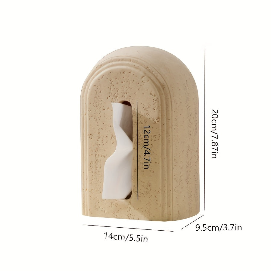 1pc Elegant Resin Tissue Box Cover with Textured Design - Durable Rectangular Bathroom, Bedroom, Office Decor - Multi-Scene Home Accessory for Tissues and Paper Towels, Bathroom Decor And Accessories, Bedroom Accessory, Modern Decor Item, Textured Surface