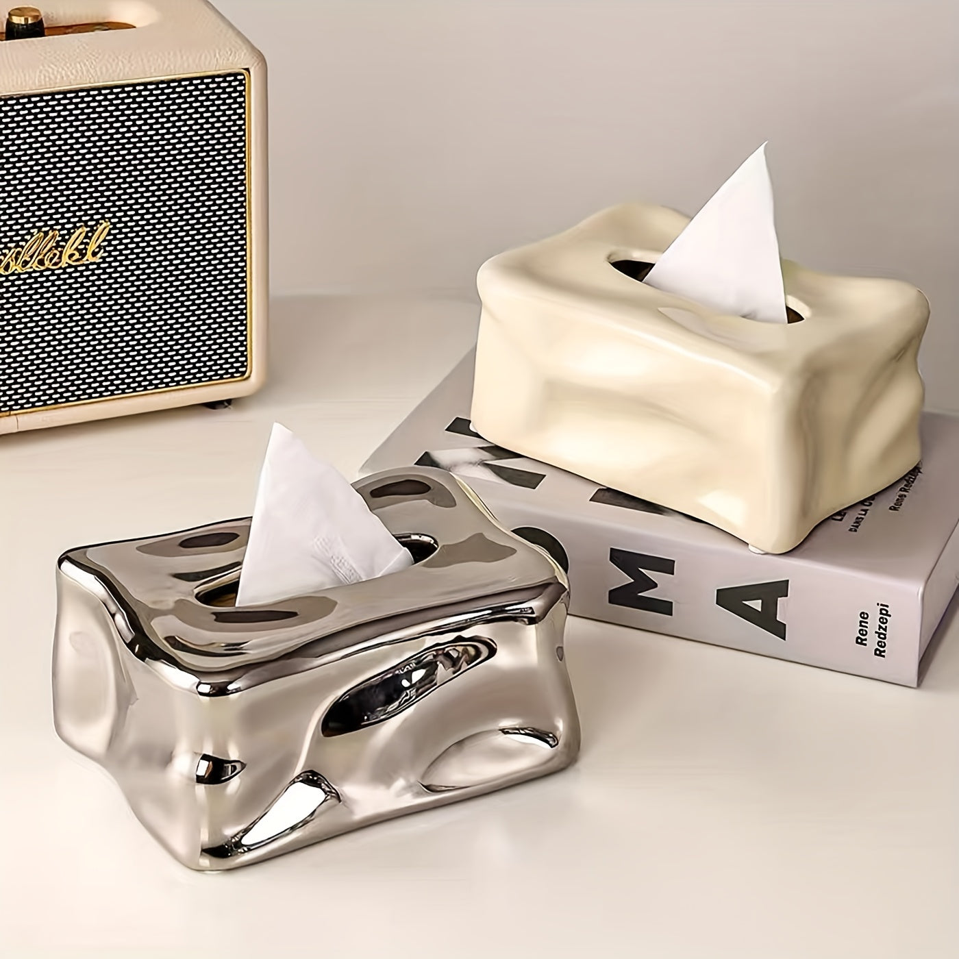 Ceramic Tissue Box Home Decor Restaurant Napkin Dispenser