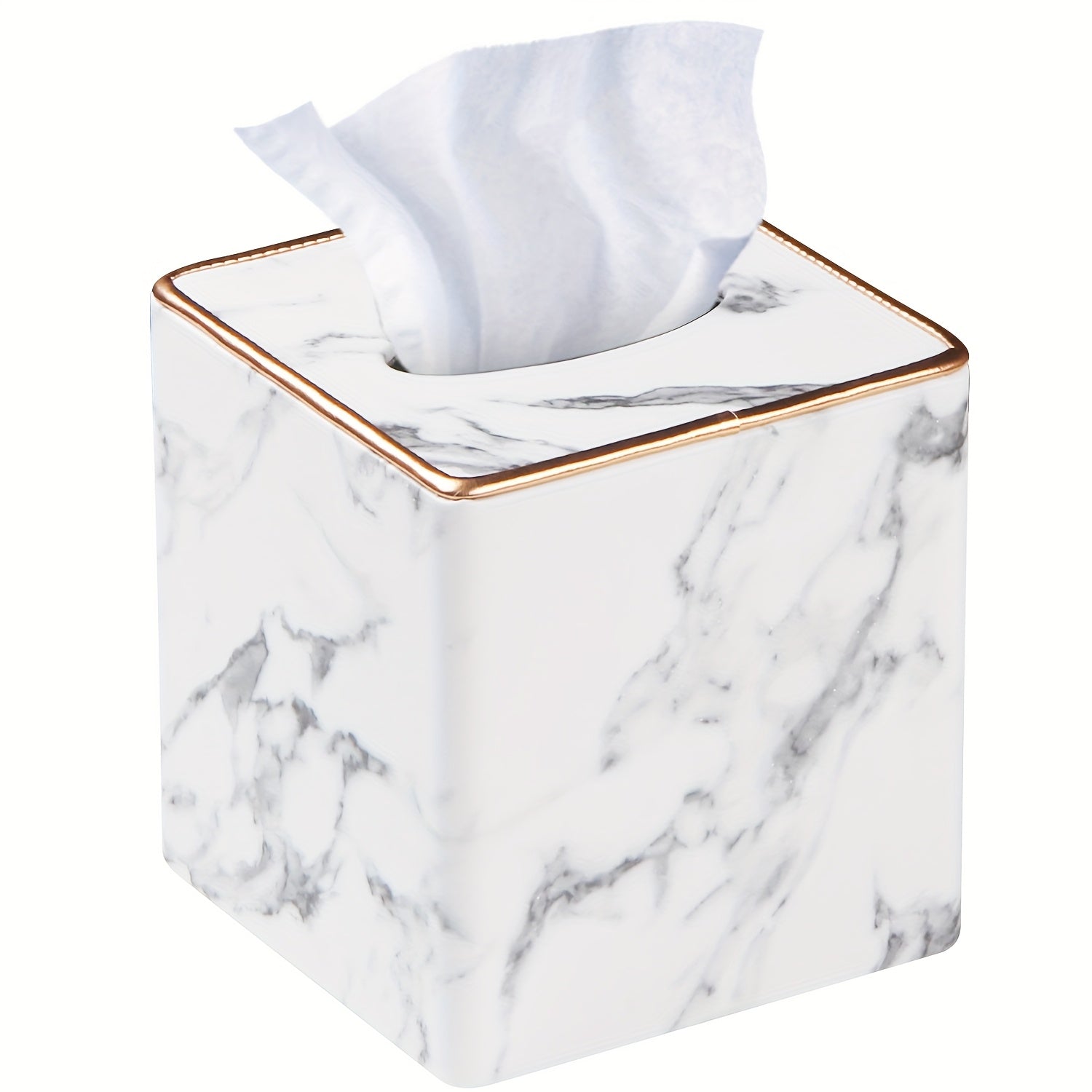 MILITWO Square Tissue Box Holder with Magnetic Bottom - Stylish Faux Leather Tissue Cover, Polished Finish, Multi-Compartment Organizer for Bathroom, Vanity, Bedroom, Dining Table & Car - Durable & Easy-Clean Design, Bathroom Organizers And Storage,