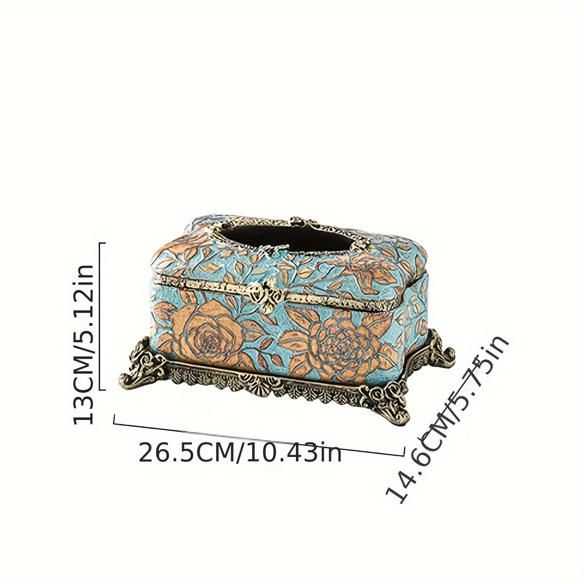 Elegant Floral Resin Tissue Box Holder - Square Design with Golden Accents, Perfect for Bathroom & Desktop Decor | Ideal Christmas or Halloween Gift, Bathroom Decor And Accessories