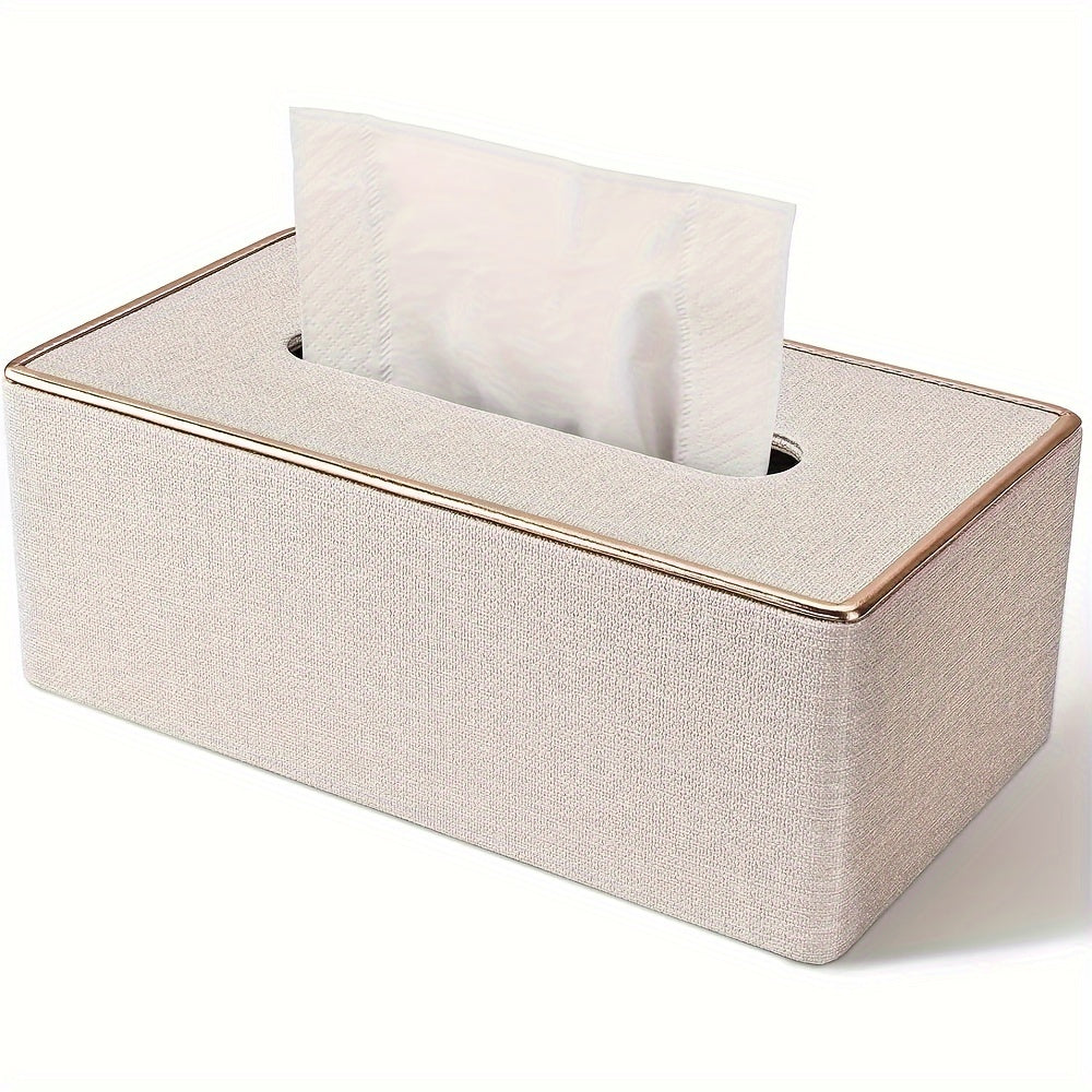 Luxury faux leather tissue box, household daily use desktop tissue storage box, paper towel storage box, suitable for bedroom, living room and car, kitchen, home decoration, bathroom accessories