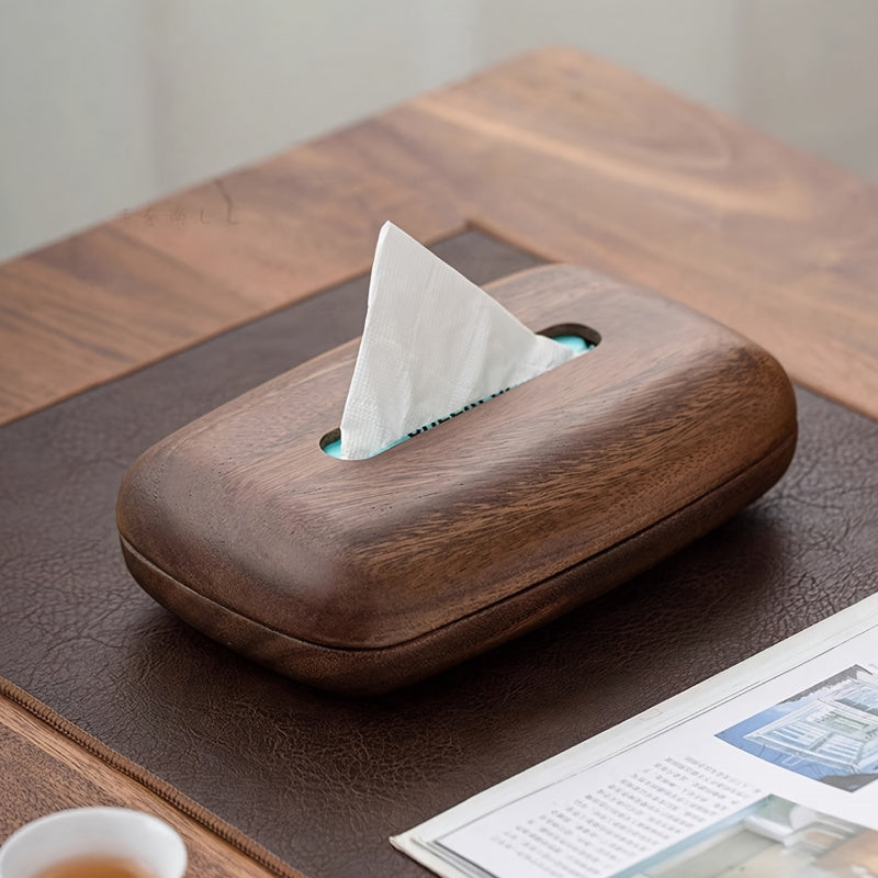 Walnut Tissue Box - Modern Minimalist Rectangular Design with Easy-Replace Lid, Polished Finish, Vintage Style Storage Box for Desktop, Bathroom, Office & Nightstand Decor, Bathroom Decor, Sleek Appearance, Highgrade Wood, Home Decor, Contemporary Decor,
