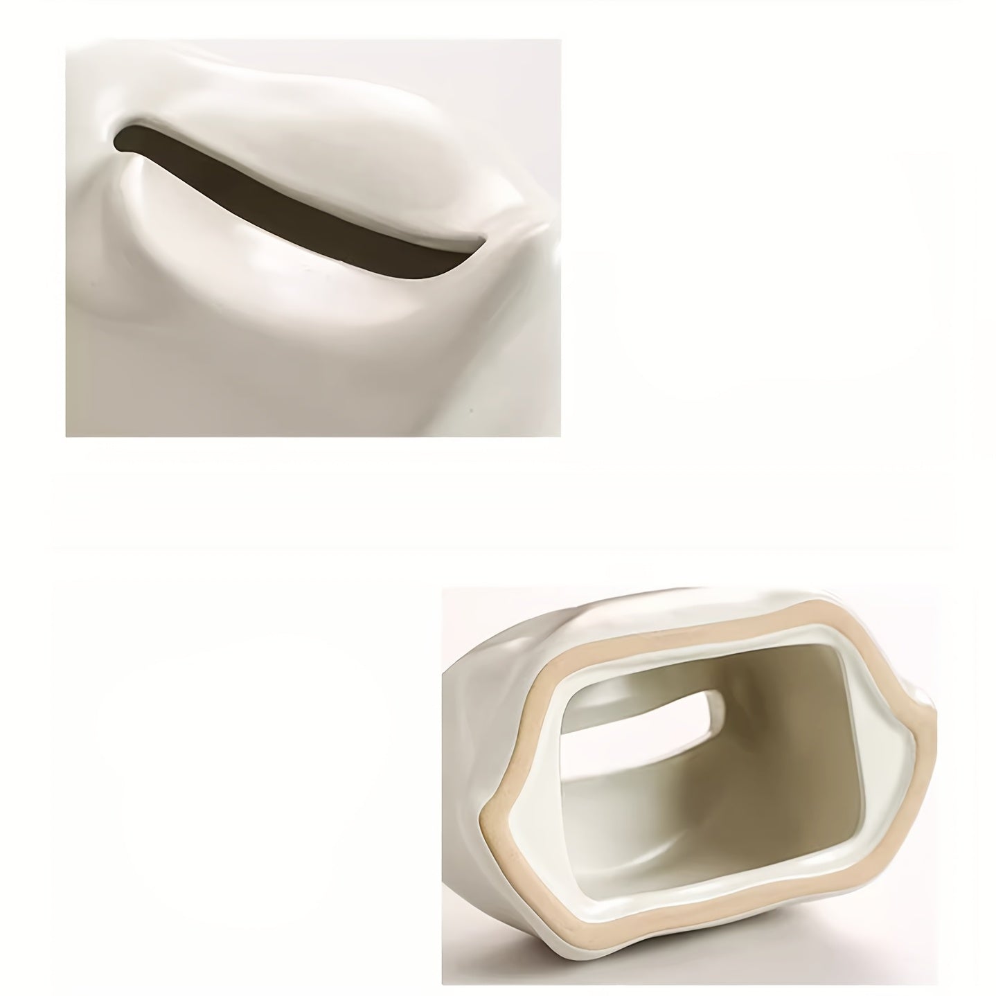 1 Ceramic Tissue Box - Creative Pillow Design in Glossy Green/White, Ideal for Bathroom, Living Room, Bedroom, Dining Table Decor - Elegant Home Accessory for Thanksgiving