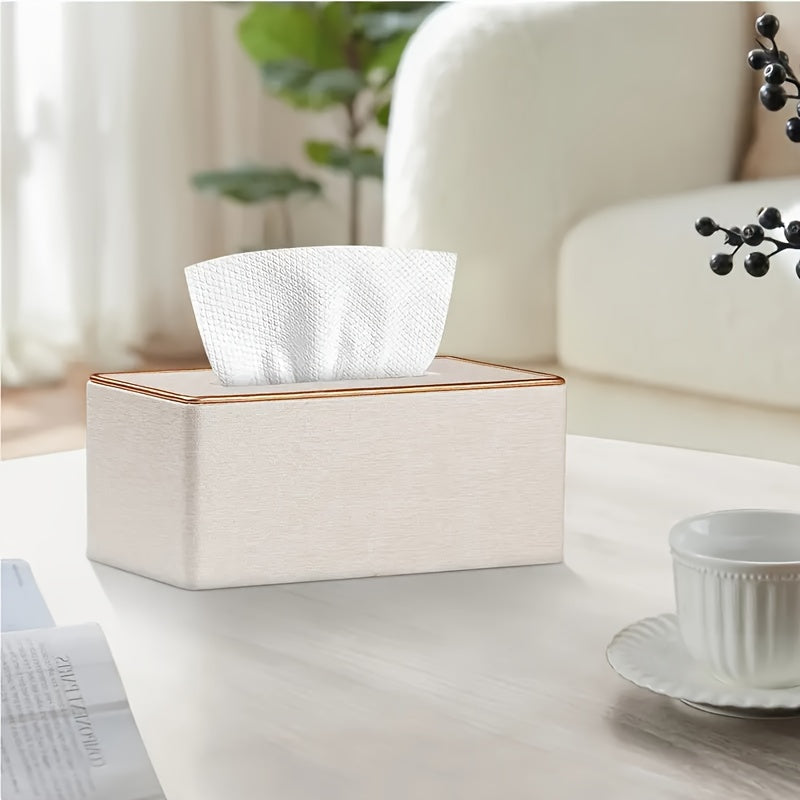 Luxury faux leather tissue box, household daily use desktop tissue storage box, paper towel storage box, suitable for bedroom, living room and car, kitchen, home decoration, bathroom accessories