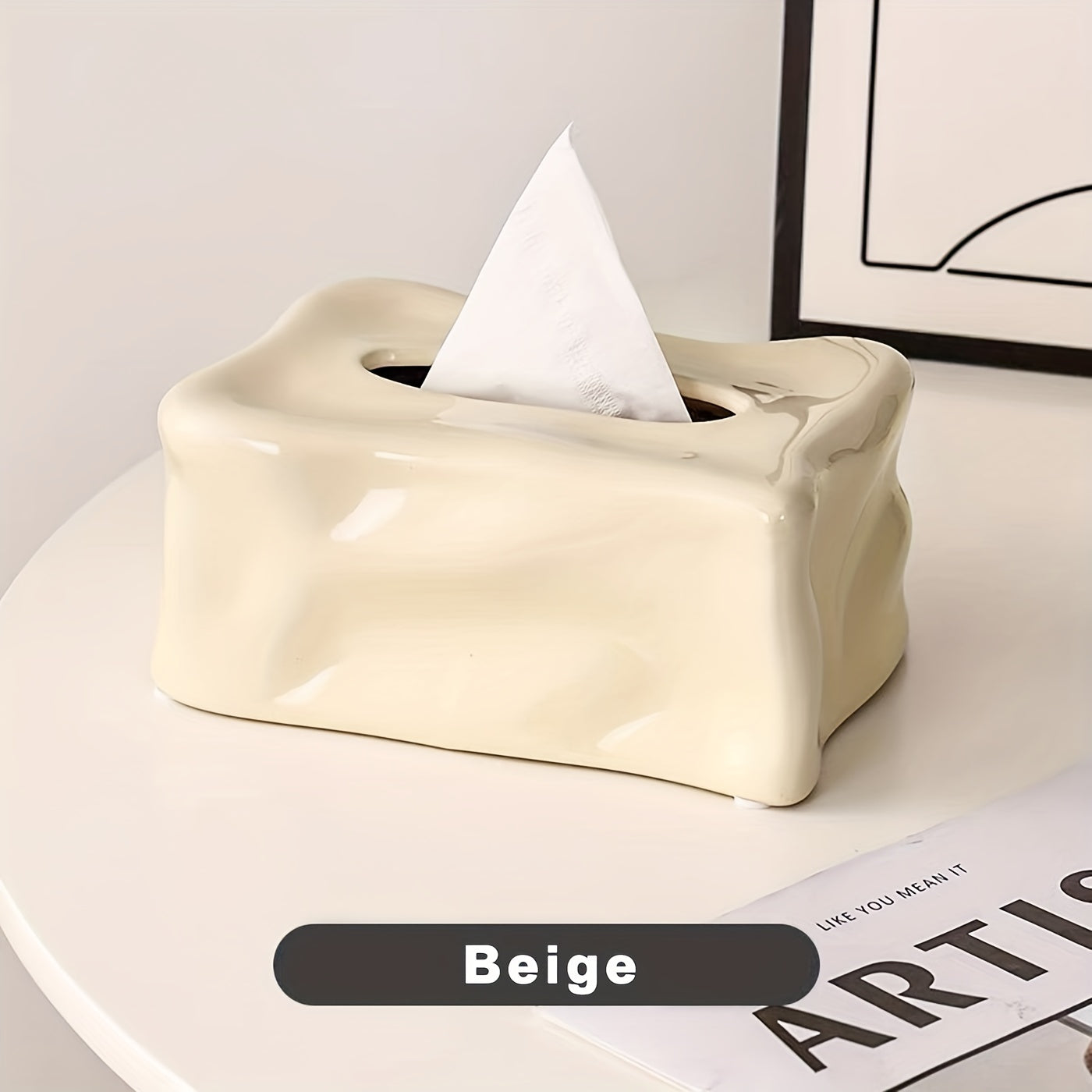 Ceramic Tissue Box Home Decor Restaurant Napkin Dispenser