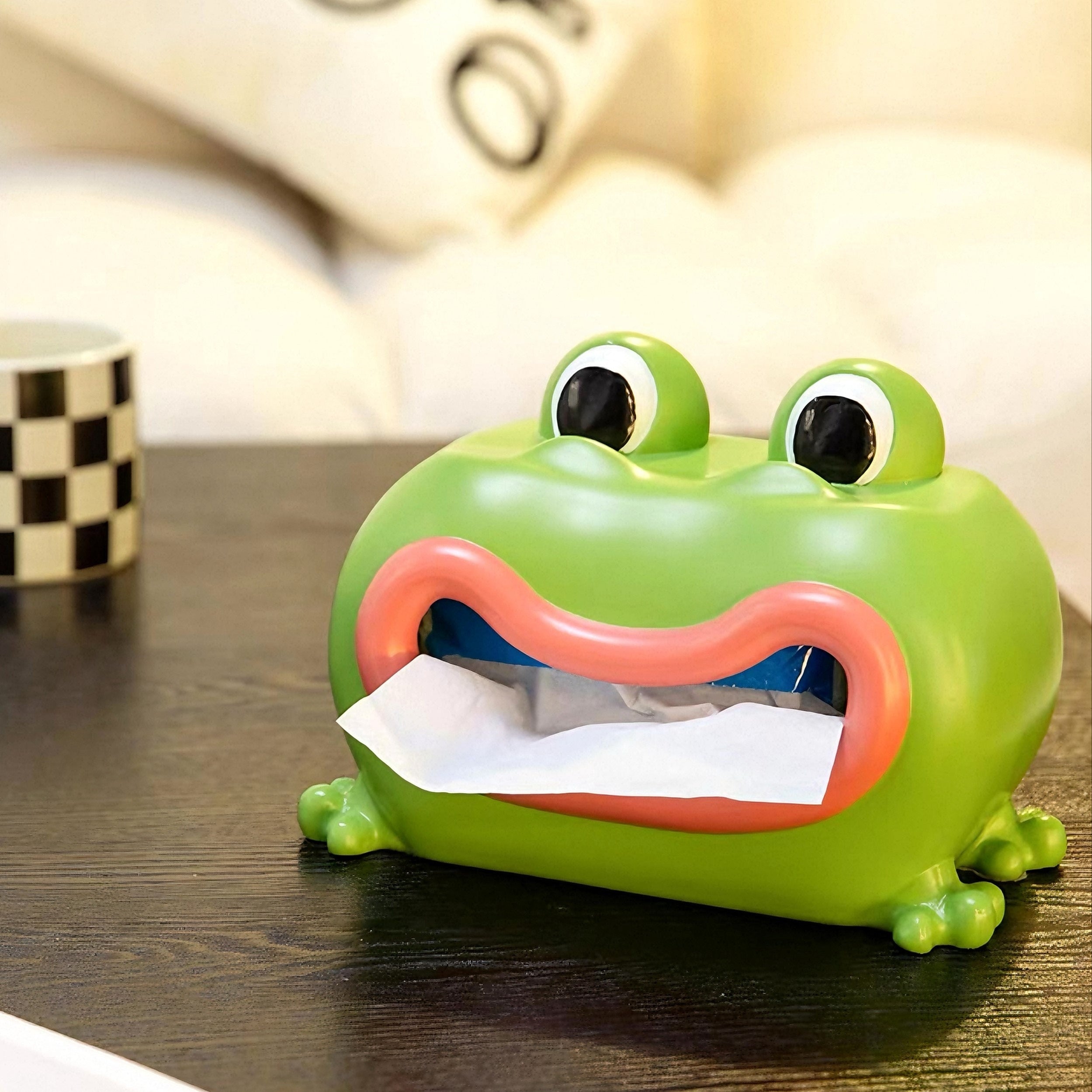 1pc Vacation Frog Decorative Storage Organizer - Cute Cartoon Resin Tissue Box Holder & Paper Towel Dispenser, Multi-Functional Home Decor for Living Room, Bedroom, Kitchen, Kids Room, Indoor/Outdoor Use, Frog Outdoor Decor