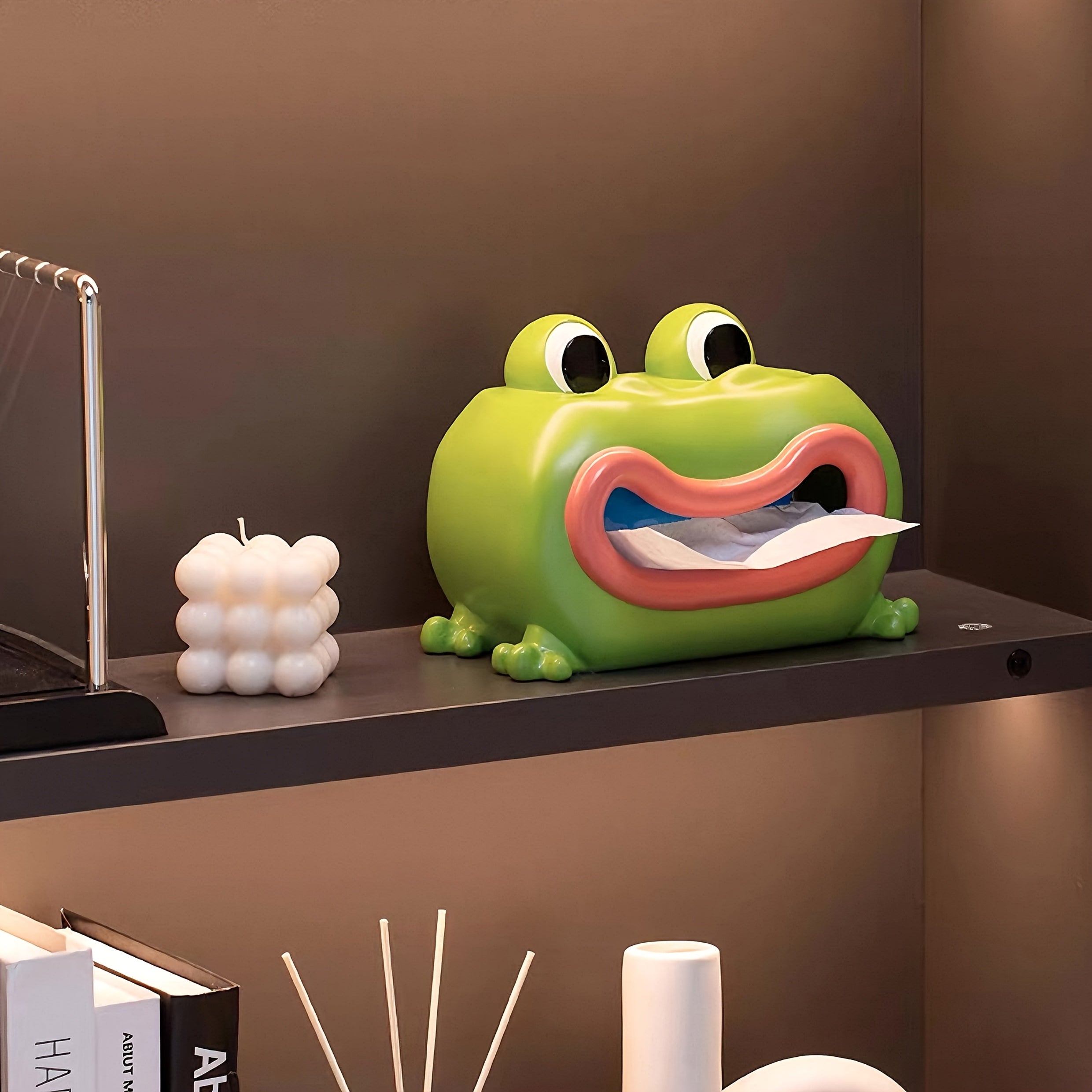 1pc Vacation Frog Decorative Storage Organizer - Cute Cartoon Resin Tissue Box Holder & Paper Towel Dispenser, Multi-Functional Home Decor for Living Room, Bedroom, Kitchen, Kids Room, Indoor/Outdoor Use, Frog Outdoor Decor