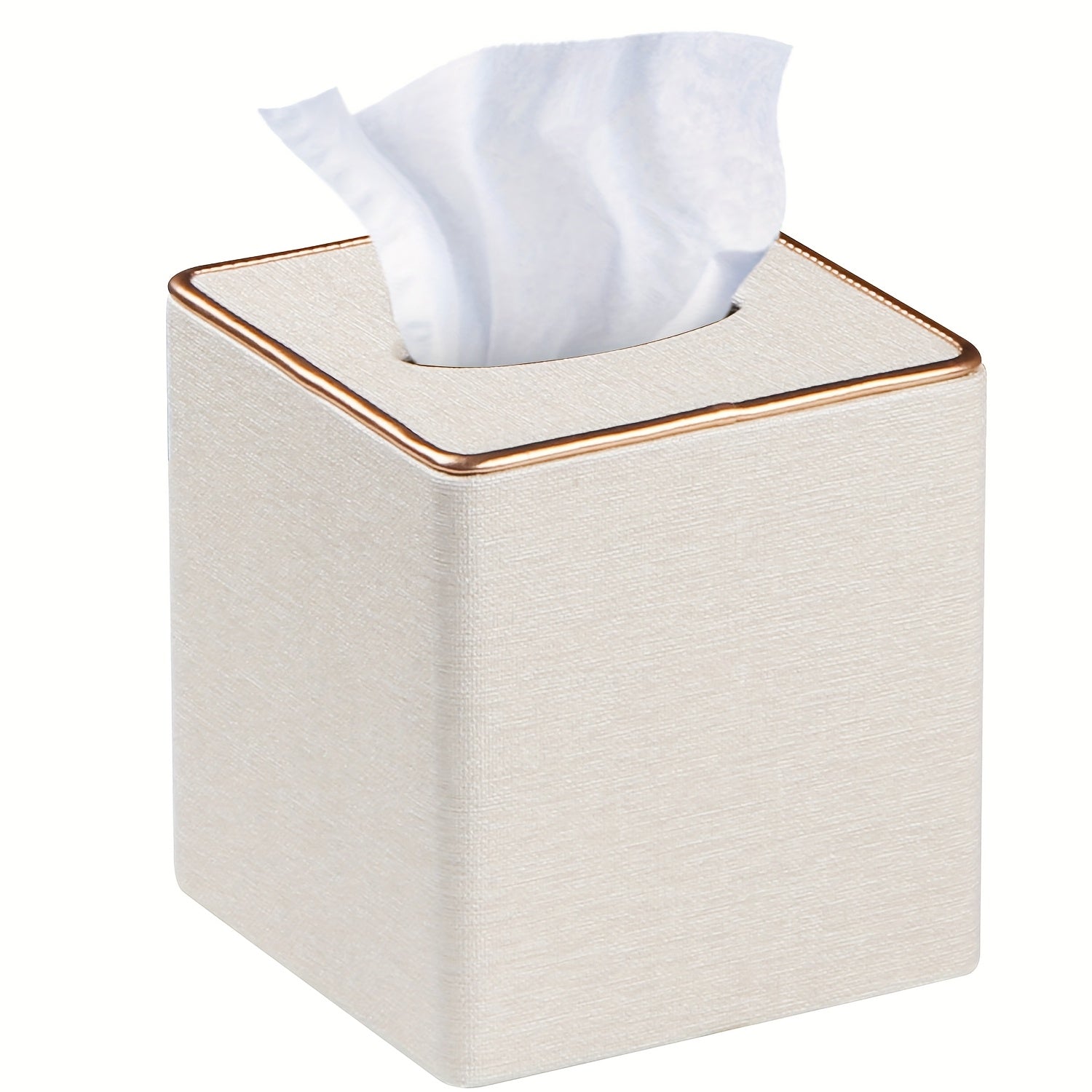 MILITWO Square Tissue Box Holder with Magnetic Bottom - Stylish Faux Leather Tissue Cover, Polished Finish, Multi-Compartment Organizer for Bathroom, Vanity, Bedroom, Dining Table & Car - Durable & Easy-Clean Design, Bathroom Organizers And Storage,