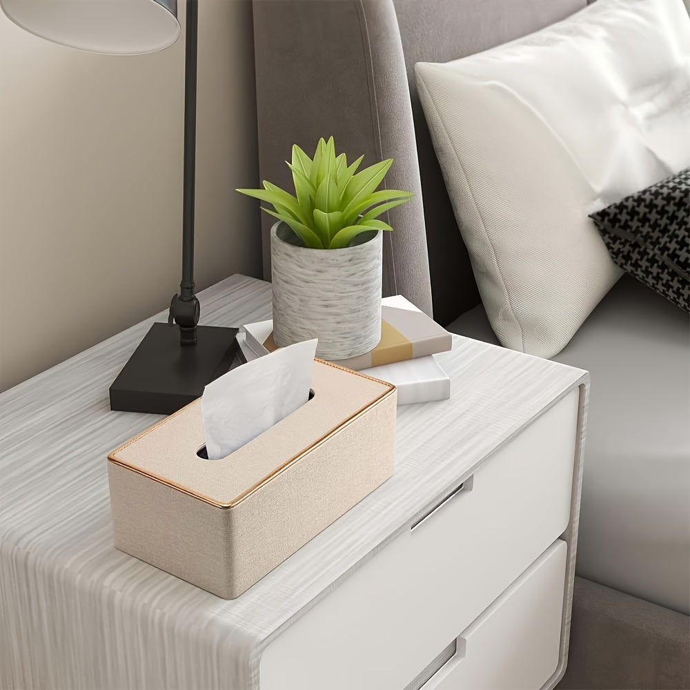 Luxury faux leather tissue box, household daily use desktop tissue storage box, paper towel storage box, suitable for bedroom, living room and car, kitchen, home decoration, bathroom accessories