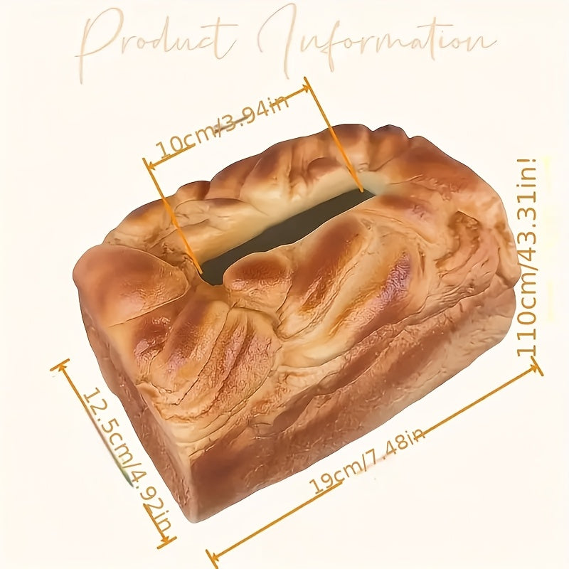1pc Creative Simulation Bread Design Plastic Tissue Box Rack, Square Design, Novel Tissue Dispenser, Suitable for Home, Car, Living Room And Restaurant Decoration.