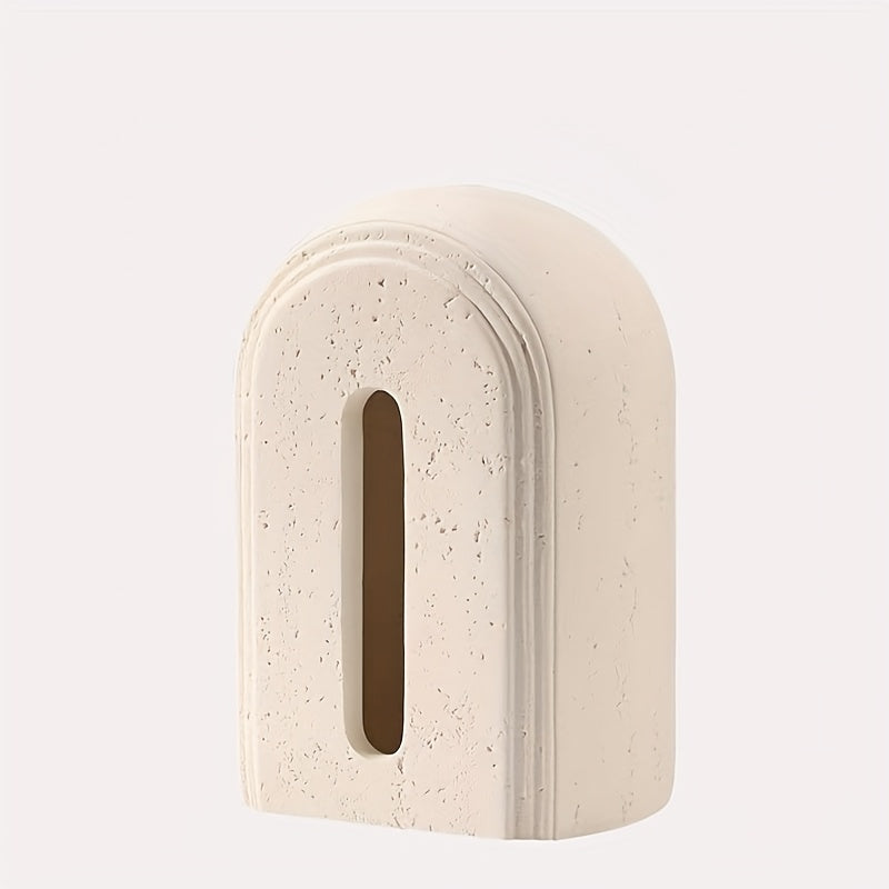1pc Elegant Resin Tissue Box Cover with Textured Design - Durable Rectangular Bathroom, Bedroom, Office Decor - Multi-Scene Home Accessory for Tissues and Paper Towels, Bathroom Decor And Accessories, Bedroom Accessory, Modern Decor Item, Textured Surface