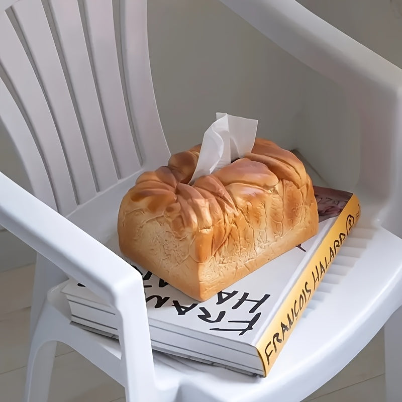 1pc Creative Simulation Bread Design Plastic Tissue Box Rack, Square Design, Novel Tissue Dispenser, Suitable for Home, Car, Living Room And Restaurant Decoration.