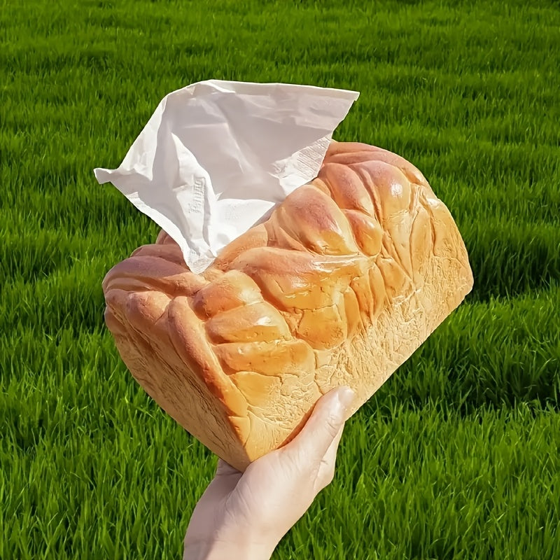 1pc Creative Simulation Bread Design Plastic Tissue Box Rack, Square Design, Novel Tissue Dispenser, Suitable for Home, Car, Living Room And Restaurant Decoration.