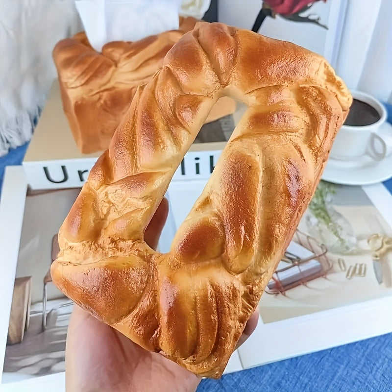 1pc Creative Simulation Bread Design Plastic Tissue Box Rack, Square Design, Novel Tissue Dispenser, Suitable for Home, Car, Living Room And Restaurant Decoration.