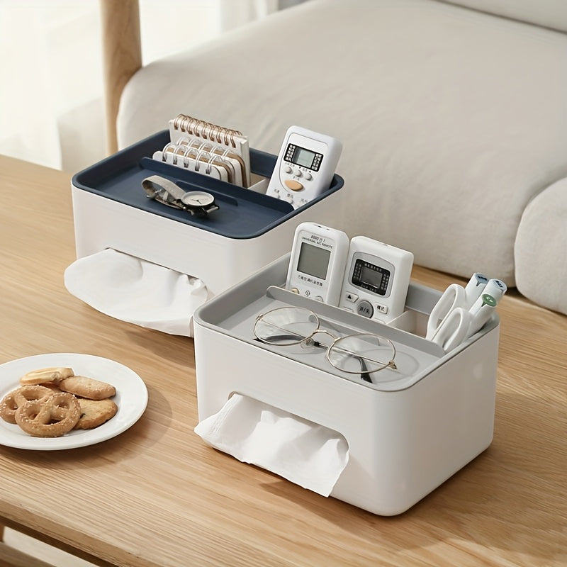[Multifunctional Storage Box] 1pc Multifunctional Desktop Storage Box | Tissue Box, Drawer Paper Holder, Remote Control And Miscellaneous Storage Rack for Organizing Office Desk