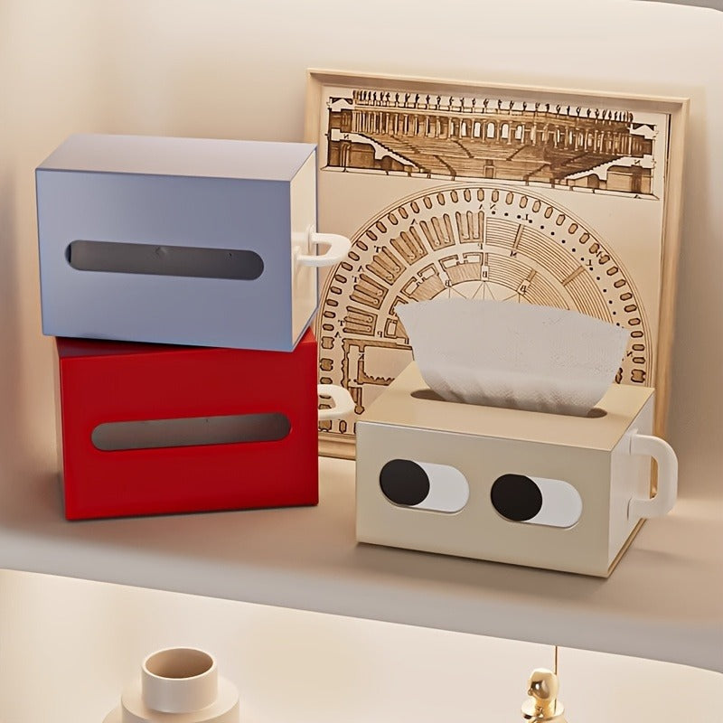 1 cute little expression plastic tissue take out box expression desktop car tissue box living room plastic cream household napkin creative funny pumping box