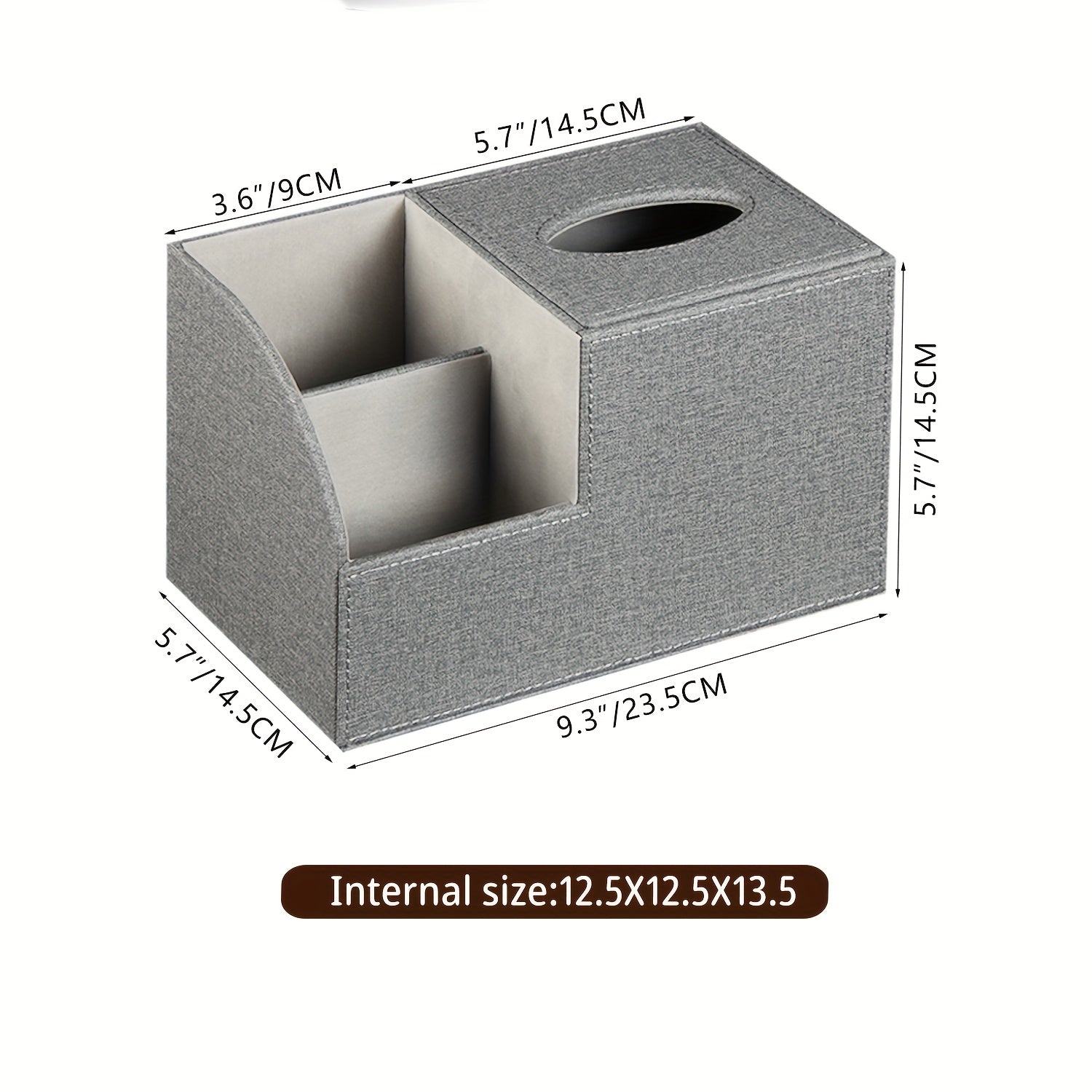 [Remote Tissue Box] Remote Control Holder Multifunctional Square Tissue Box Cover | Faux Leather Decorative Napkin Tissue Box Holder/Remote Caddy/Cube Desktop Organizer Storage Box for Vanity, Toilet, Office, Bedroom, Living Room and Bathroom Decorative